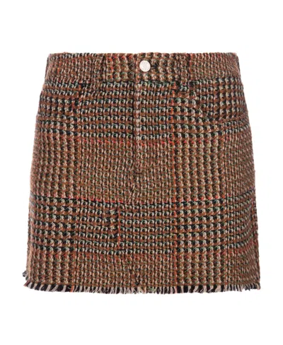 Stella Mccartney Wool Tweed Mini Skirt In Multicolor