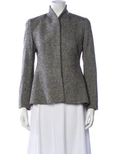 Pre-owned Stella Mccartney Wool Tweed Pattern Blazer In Gray
