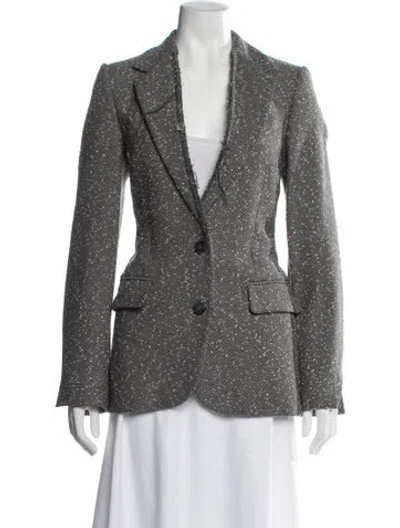 Pre-owned Stella Mccartney Wool Tweed Pattern Blazer In Gray