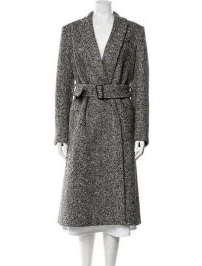 Pre-owned Stella Mccartney Wool Tweed Pattern Coat In Black