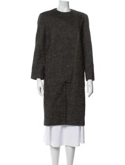 Pre-owned Stella Mccartney Wool Tweed Pattern Coat In Brown