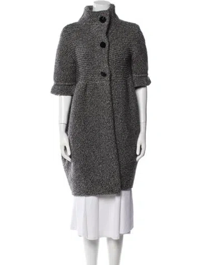 Pre-owned Stella Mccartney Wool Tweed Pattern Coat In Gray