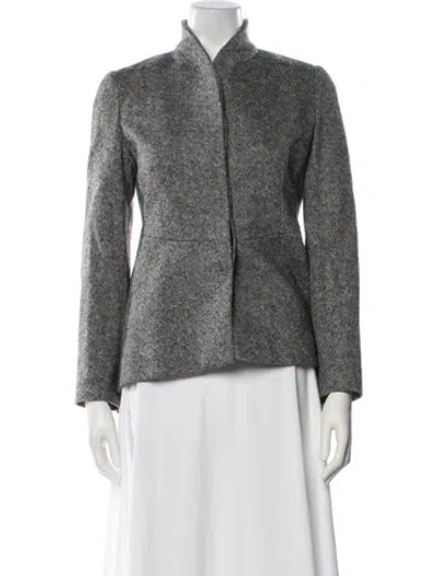 Pre-owned Stella Mccartney Wool Tweed Pattern Jacket In Gray