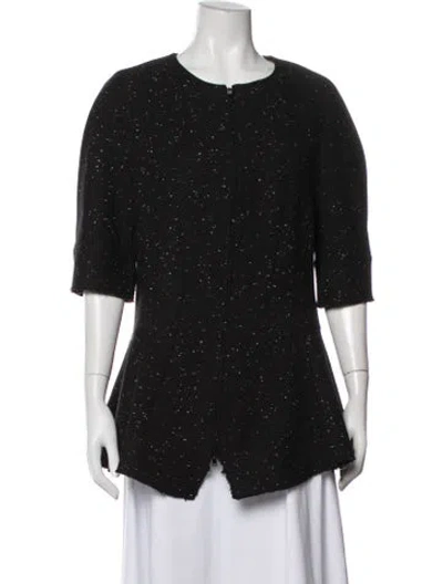 Pre-owned Stella Mccartney Wool Tweed Pattern Jacket W/ Tags In Black