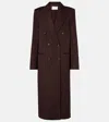 Stella Mccartney Double-breasted Twill Coat In Brown