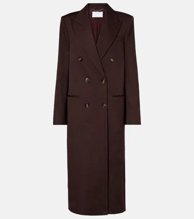 Stella Mccartney Wool Twill Coat In Brown