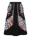 Stella Mccartney Wool Twill Skirt Woman Midi Skirt Multicolored Size 0 Wool In Black