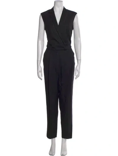 Pre-owned Stella Mccartney Wool V-neck Jumpsuit In Black