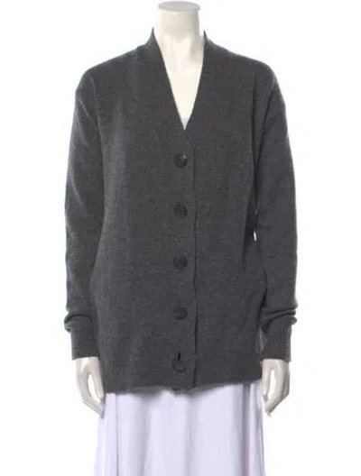 Pre-owned Stella Mccartney Wool V-neck Sweater In Gray