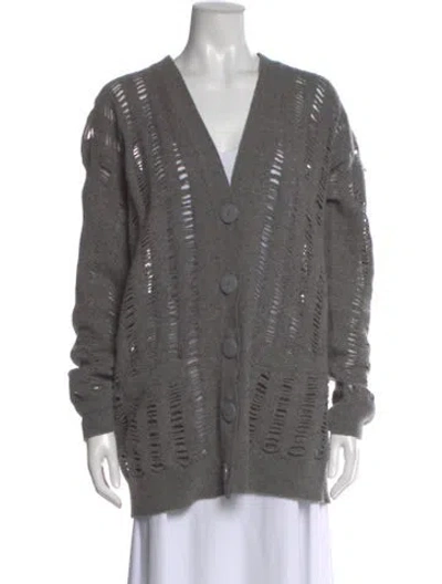 Pre-owned Stella Mccartney Wool V-neck Sweater In Gray