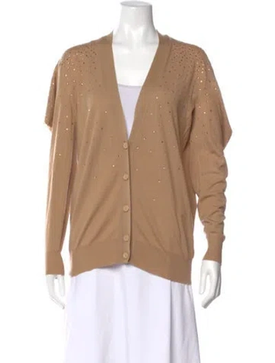 Pre-owned Stella Mccartney Wool V-neck Sweater In Neutral