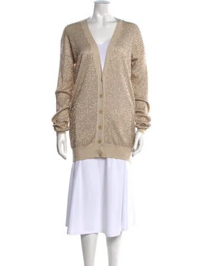 Pre-owned Stella Mccartney Wool V-neck Sweater In Neutral
