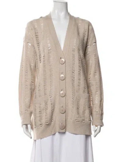 Pre-owned Stella Mccartney Wool V-neck Sweater In Neutrals