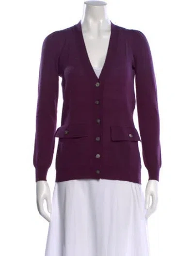 Pre-owned Stella Mccartney Wool V-neck Sweater In Purple