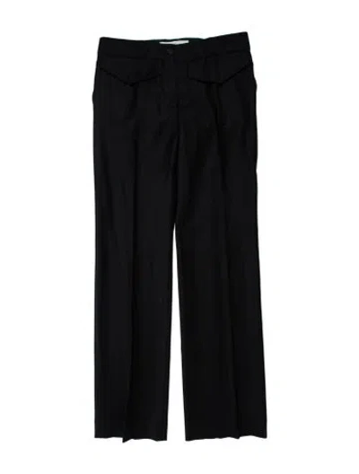 Pre-owned Stella Mccartney Wool Wide Leg Pants In Black
