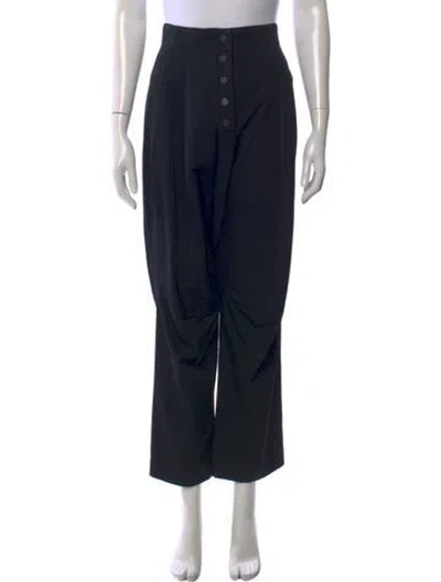 Pre-owned Stella Mccartney Wool Wide Leg Pants In Black