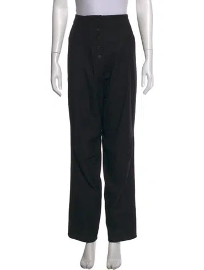 Pre-owned Stella Mccartney Wool Wide Leg Pants In Black