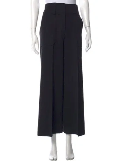 Pre-owned Stella Mccartney Wool Wide Leg Pants In Black