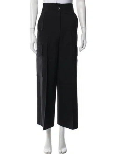 Pre-owned Stella Mccartney Wool Wide Leg Pants In Black
