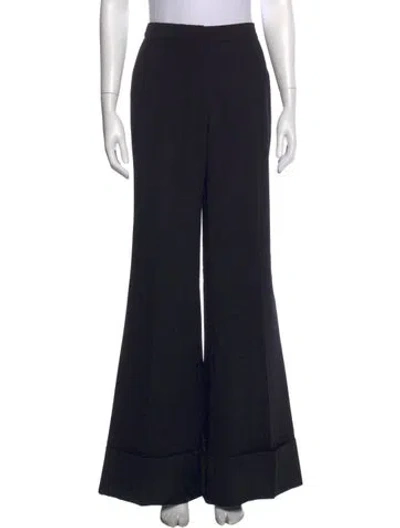 Pre-owned Stella Mccartney Wool Wide Leg Pants In Black