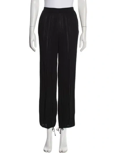 Pre-owned Stella Mccartney Wool Wide Leg Pants In Black