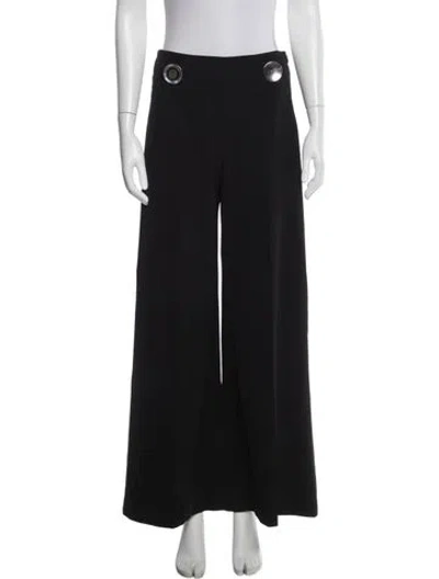 Pre-owned Stella Mccartney Wool Wide Leg Pants In Black