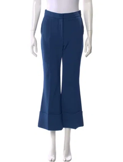 Pre-owned Stella Mccartney Wool Wide Leg Pants In Blue
