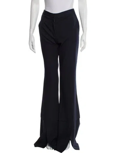 Pre-owned Stella Mccartney Wool Wide Leg Pants In Blue