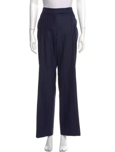 Pre-owned Stella Mccartney Wool Wide Leg Pants In Blue