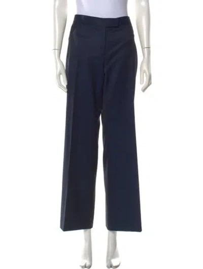 Pre-owned Stella Mccartney Wool Wide Leg Pants In Blue