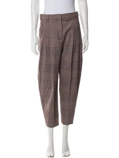 Pre-owned Stella Mccartney Wool Wide Leg Pants In Burgundy