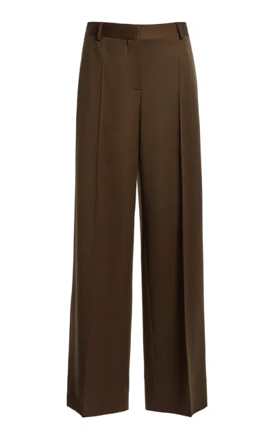 Stella Mccartney Wool Wide-leg Pants In Olive