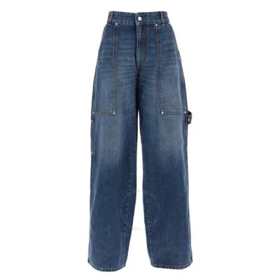 STELLA MCCARTNEY STELLA MCCARTNEY WORKWEAR WIDE-LEG DENIM CARGO JEANS