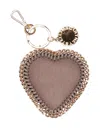 Stella Mccartney Taupe Heart Shaped Solid Key Charm In Brown