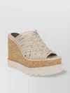 Stella Mccartney Woven Cork Wedge Mules