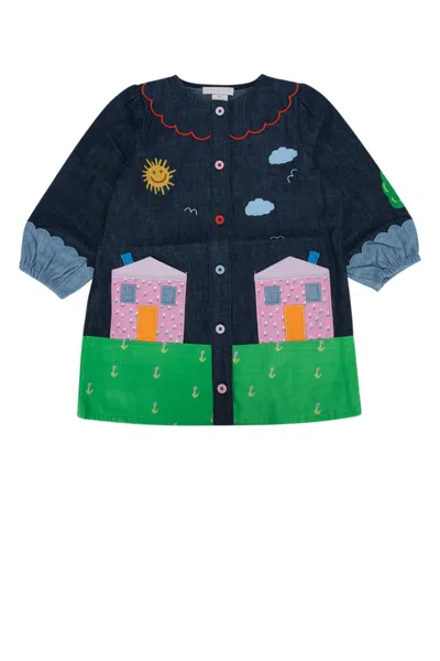 Stella Mccartney Kids' Woven Dress In Blue