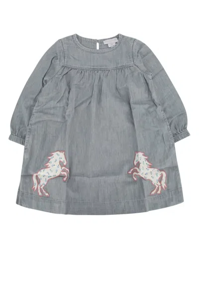 Stella Mccartney Kids' Woven Dress In Grey