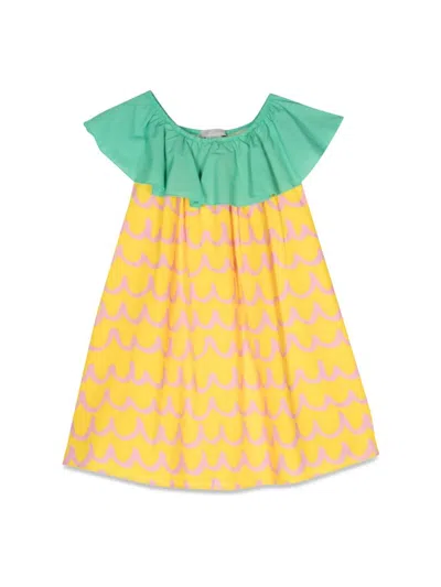 Stella Mccartney Kids' Woven Dress In Yellow