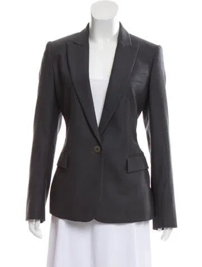 Pre-owned Stella Mccartney Woven Peak-lapel Blazer In Grey
