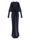 Stella Mccartney Draped Knot Long Sleeve Wrap Dress