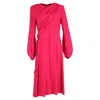 Stella Mccartney Wrap Front Midi Dress In Pink Viscose In Pink