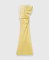 Stella Mccartney Draped One Shoulder Maxi Dress In Chamomile