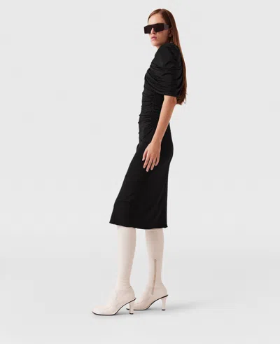 Stella Mccartney Wrap-over Midi Dress In Black