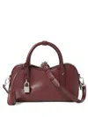 Stella Mccartney Ryder Bordeaux Handbag With Two Top Handles And Front Padlock Detail With Logo In Ecoleather Woman In Burgundy