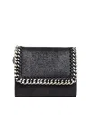 Stella Mccartney Small Falabella Logo-charm Wallet In Black