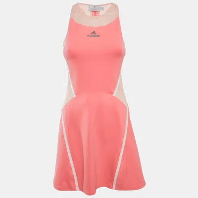 Pre-owned Stella Mccartney X Adidas Pink Synthetic Knit Barricade Tennis Dress Xs