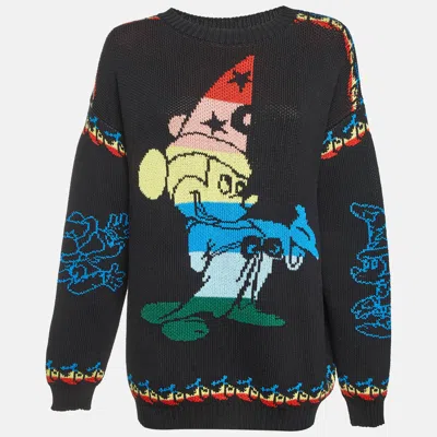 Pre-owned Stella Mccartney X Disney Black Mickey Fantasia Intarsia Knit Sweater Xl
