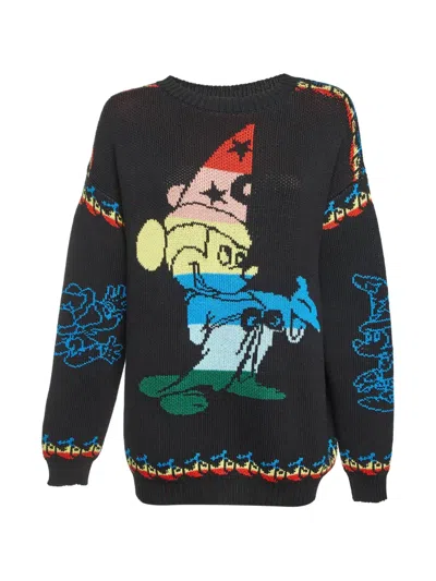 Pre-owned Stella Mccartney X Disney Mickey Fantasia Intarsia Jumper In Black