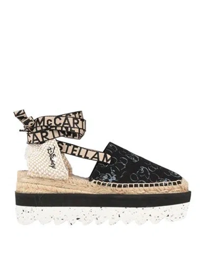 Stella Mccartney X Disney Woman Espadrilles Black Size 8 Textile Fibers