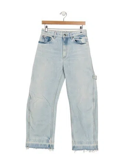 Pre-owned Stella Mccartney X Le Sport Sac High-rise Wide Leg Jeans In Blue